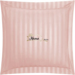 HomePuls Fata de perna Damasc Bumbac 100% dunga 1 cm, 40 x 40 cm si tiv cu bordura 3, 5 cm, Roz Pudra (300.181-pudra) Lenjerie de pat