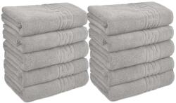 Ralex Pucioasa Pachet 10 prosoape baie 50x90 cm Bumbac 100%, Greek Border 500 grame/mp, Gri (100.280-10-90640) Prosop
