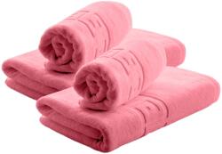 Ralex Pucioasa Set 4 prosoape baie 70x140 cm si 50x90 cm Bumbac 100%, Greek Border 500 grame/mp, Roz (24.s-roz) Prosop