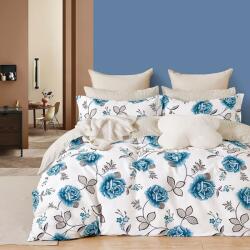 Ralex Pucioasa Lenjerie de pat o persoana Percale imprimat Bumbac 100% 3 piese cearsaf pat 160x240 cm, pilota 150x220 cm, fata perna 50x70 cm, Trandafiri Crem (300.39-PRC103) Lenjerie de pat
