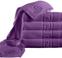 Ralex Pucioasa Pachet 5 prosoape baie 50x90 cm Bumbac 100%, Greek Border 500 grame/mp, Mov (100.280-5-90648) Prosop