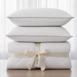 Ralex Pucioasa Pachet Pilotă 200x215 cm + 2 Perne HoReCa Albe, Set Economic Pat Dublu (500.010-alb)