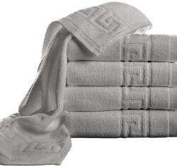 Ralex Pucioasa Pachet 5 prosoape baie 50x90 cm Bumbac 100%, Greek Border 500 grame/mp, Gri (100.280-5-gri) Prosop