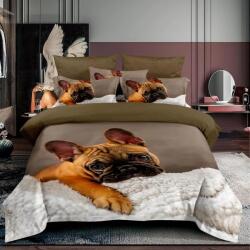 Ralex Pucioasa Lenjerie de pat 1 persoana bumbac Finet 3D 3 piese 160 x 230 cm, Catelusi Bulldog francez, Maro, F1P27 Pucioasa (300.273-F1P27) Lenjerie de pat