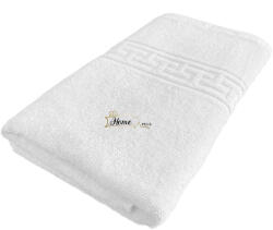 Ralex Pucioasa Prosop baie de corp 70 x 140 cm Greek Border 100% Bumbac Lux 650 gr. /mp, Alb (650.70-alb) Prosop