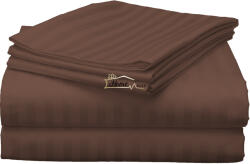 HomePuls Cearsaf de pat o persoana Damasc Policoton dunga 1 cm, 160 x 230 cm, Maro (CPF.132-maro)
