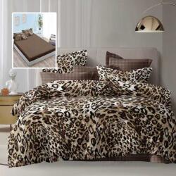 Ralex Pucioasa Lenjerie pat dublu Economy 6 piese, cearsaf pat cu husa 180x200 cm si pilota 200x230 cm, 2 fete perne 50x70 si 2 fete perna 70x70, Animal Print (400.155-ECNH29) Lenjerie de pat