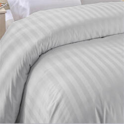 HomePuls Cearsaf de pilota 1 persoana Damasc Bumbac 100% tip Hotel cu dunga 1 cm, 140x220 cm, Gri (300.146-gri)