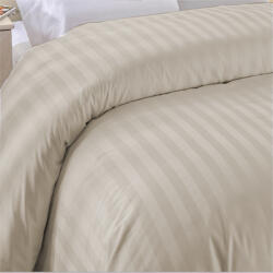 HomePuls Cearsaf de pilota 2 persoane Damasc Bumbac 100% tip Hotel cu dunga 1 cm, 160x220 cm, Bej Cappuccino (400.61-cappuccino)