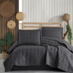 Clasy Cuvertură pat 2 persoane matlasată, 240x260 cm și 2 Fețe perne 50x70 cm, Clasy Negru ARYES V2 (300.221-aryes-v2)