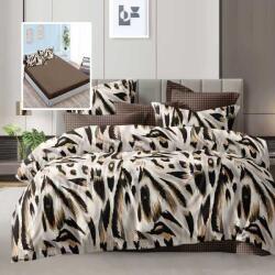 Ralex Pucioasa Lenjerie pat dublu Economy 6 piese, cearsaf pat cu husa 180x200 cm si pilota 200x230 cm, 2 fete perne 50x70 si 2 fete perna 70x70, Animal Print (400.155-ECNH22) Lenjerie de pat