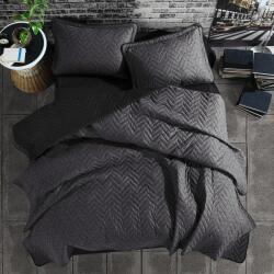 Clasy Cuvertura matlasata pat dublu, 240x260 cm si 2 Fete perne 50x70 cm, Clasy Negru MONZA (300.158-monza)