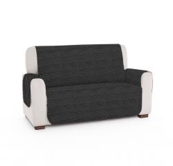 Ralex Pucioasa Husă canapea 2 locuri tip cuvertură matlasată 130x205 cm cu laterale, reversibilă, Negru Pucioasa (300.253-negru)