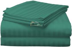 HomePuls Cearsaf de pat 2 persoane Damasc Policoton dunga 1 cm, 220 x 230 cm, Verde (cpf.133-verde)