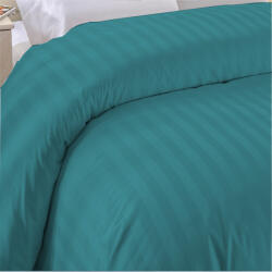 HomePuls Cearsaf de pilota 2 persoane Damasc Bumbac 100% tip Hotel cu dunga 1 cm, 180x220 cm, Turcoaz (300.85-turcoaz)