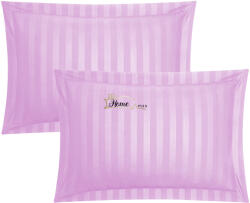 HomePuls Set 2 Fete de perna 50x70 cm Damasc Bumbac 100% dunga 1 cm si tiv cu bordura 3, 5 cm, Lila (300.168-lila) Lenjerie de pat
