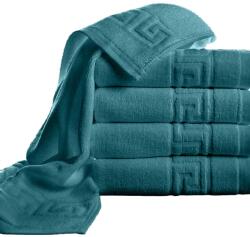 Ralex Pucioasa Pachet 5 prosoape baie 50x90 cm Bumbac 100%, Greek Border 500 grame/mp, Turcoaz (100.280-5-turcoaz) Prosop