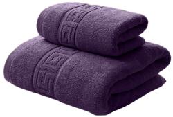 Ralex Pucioasa Set 2 prosoape baie 70x140 cm si 50x90 cm Bumbac 100%, Greek Border 500 grame/mp, Lila (25.S-lila) Prosop