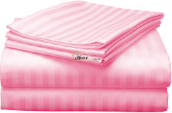 HomePuls Cearsaf de pat 2 persoane Damasc Policoton dunga 1 cm, 220 x 230 cm, Roz Bonbon (CPF.133-roz-bonbon)
