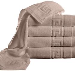 Ralex Pucioasa Pachet 5 prosoape baie 50x90 cm Bumbac 100%, Greek Border 500 grame/mp, Bej (100.280-5-bej) Prosop