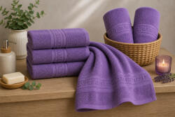 Ralex Pucioasa Prosop baie de corp 70x140 cm Bumbac 100%, Greek Border 500 grame/mp, Royal Amethyst (100.279-110261) Prosop
