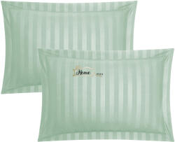 HomePuls Set 2 Fete de perna 50x70 cm Damasc Bumbac 100% dunga 1 cm si tiv cu bordura 3, 5 cm, Verde Mint (300.168-mint) Lenjerie de pat