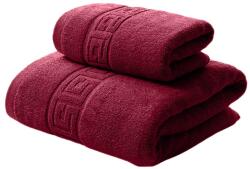 Ralex Pucioasa Set 2 prosoape baie 70x140 cm si 50x90 cm Bumbac 100%, Greek Border 500 grame/mp, Rosu (25.S-rosu) Prosop