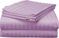 HomePuls Cearsaf de pat dublu king size Damasc Policoton dunga 1 cm, 230 x 260 cm, Lila (CPF.117-lila)