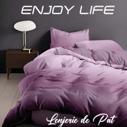 Ralex Pucioasa Lenjerie pat Finet Enjoy Life 6 piese cu husă saltea 160x200 sau 180x200 cm, pilotă 200x230 cm, 2 fețe perne 50x70 cm și 70x70 cm, Mov (400.149-95769) Lenjerie de pat