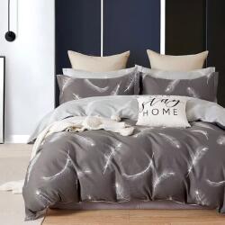 Ralex Pucioasa Lenjerie de pat o persoana Percale imprimat Bumbac 100% 3 piese cearsaf pat 160x240 cm, pilota 150x220 cm, fata perna 50x70 cm, Pene Gri / Maro (300.39-PRC71) Lenjerie de pat