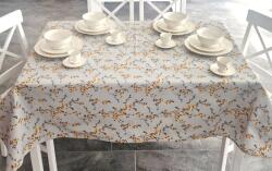 Ralex Pucioasa Față de masă rotundă 140 cm antimurdărire, Flori și crenguțe Galben (500.109-92256) Fata de masa