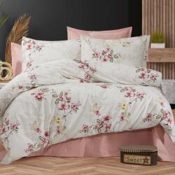 Ralex Pucioasa Lenjerie pat Ranforce Cotton Pro Bumbac 100%, King Size cu husă, 6 piese Floricele Crem/Roz RCP37 (400.164-103667) Lenjerie de pat