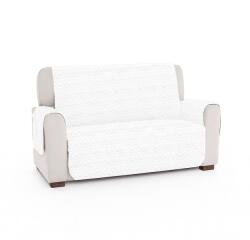 Ralex Pucioasa Husă canapea 2 locuri tip cuvertură matlasată 130x205 cm cu laterale, reversibilă, Alb Pucioasa (300.253-alb)