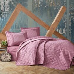 Clasy Cuvertura matlasata pat dublu, 240x260 cm si 2 Fete perne 50x70 cm, Clasy Roz RISA V2 (300.158-risa-v2)