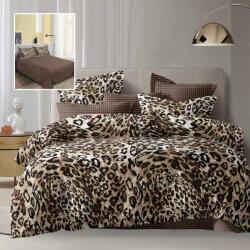 Ralex Pucioasa Lenjerie pat dublu Economy 4 piese, cearsaf pat 230x250 cm si pilota 200x230 cm, 2 fete perne 50x70, Imprimeu Animal Print Maro / Negru ECN37 P (300.98-ECN37) Lenjerie de pat