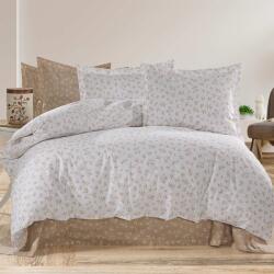 Ralex Pucioasa Lenjerie pat Ranforce Cotton Pro Bumbac 100%, King Size cu husa, 6 piese Eleganta Alb/Bej RCP33 (400.164-103627) Lenjerie de pat