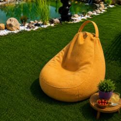 Ralex Pucioasa Fotoliu Bean Bag Interior-Exterior, diametru 75 cm, umplută cu fulgi de poliuretan, Galben (19) (400.806-111652)