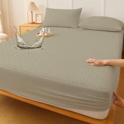 Ralex Pucioasa Husă protecție pat matlasată impermeabilă pentru saltea de 200x200, cu 2 fete de perna 50x70 cm Bej Kaki (400.516-kaki) Lenjerie de pat