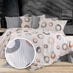 Ralex Pucioasa Lenjerie pat Creponata 100% Bumbac, cearsaf pat 160x240 cm, pilota 140x210 cm, fata perna 50x70 cm, Portocaliu/Gri, CREP51 (307-96979) Lenjerie de pat