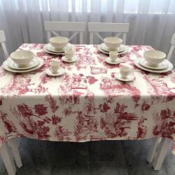 Ralex Pucioasa Față de masă rotundă 140 cm antimurdărire, Model vintage Roșu (500.109-95327) Fata de masa