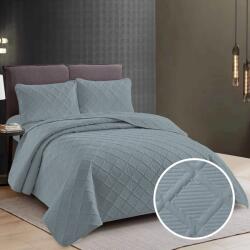 Ralex Pucioasa Cuvertura matlasata pat UNI 230x250 cm cu 2 fete perne 50x70 cm, model romb, Gri Pucioasa (300.291-gri)