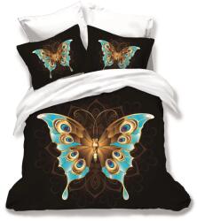 Ralex Pucioasa Lenjerie de pat dublu bumbac Finet 3D 6 piese 220 x 240 cm, Fluturas, Alb Negru, FN3D42 (300.251-FN3D42) Lenjerie de pat