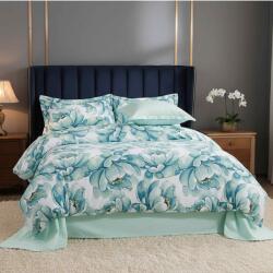 Ralex Pucioasa Lenjerie pat Ranforce Cotton Pro Bumbac 100%, King Size, 6 piese Imprimeu floral Verde RCP8 (400.163-103232) Lenjerie de pat