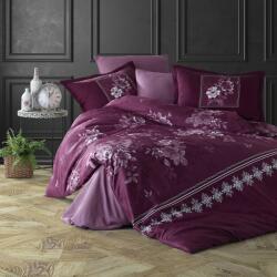 Ralex Pucioasa Lenjerie pat premium Lux Satin 100% Bumbac, 4 piese king size, cearsaf 240x260 cm, pilota 200x220 cm, 2 fete perne 50x70 cm, Visiniu Elegant, C (300.128-catalina-v1) Lenjerie de pat
