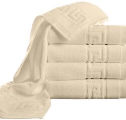 Ralex Pucioasa Pachet 5 prosoape baie 50x90 cm Bumbac 100%, Greek Border 500 grame/mp, Crem (100.280-5-crem) Prosop