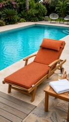 Ralex Pucioasa Saltea șezlong premium două segmente 60x190 cm + CADOU Pernă, Orange (7) (400.802-111401)