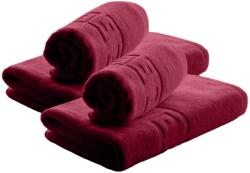Ralex Pucioasa Set 4 prosoape baie 70x140 cm si 50x90 cm Bumbac 100%, Greek Border 500 grame/mp, Rosu (24.S-rosu) Prosop