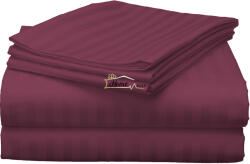 HomePuls Cearsaf de pat o persoana Damasc Policoton dunga 1 cm, 160 x 230 cm, Rosu Visiniu (CPF.132-visiniu)