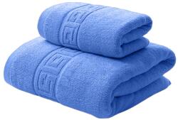 Ralex Pucioasa Set 2 prosoape baie 70x140 cm si 50x90 cm Bumbac 100%, Greek Border 500 grame/mp, Bleu (25.S-bleu) Prosop