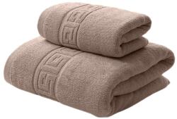 Ralex Pucioasa Set 2 prosoape baie 70x140 cm si 50x90 cm Bumbac 100%, Greek Border 500 grame/mp, Bej (25.S-bej) Prosop